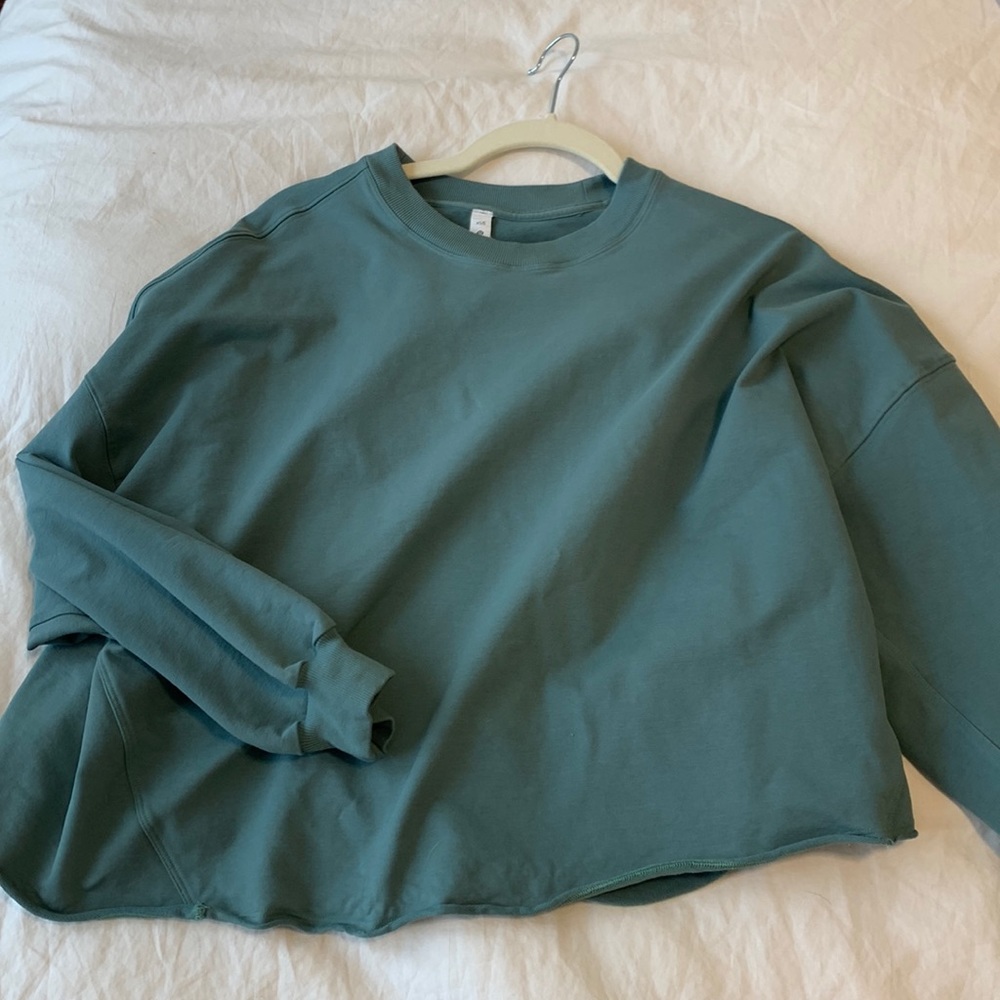 Lululemon aqua cropped crew hoodie